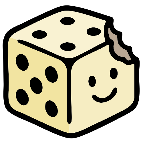 Cute dice with a smiling face instead of the one dot.